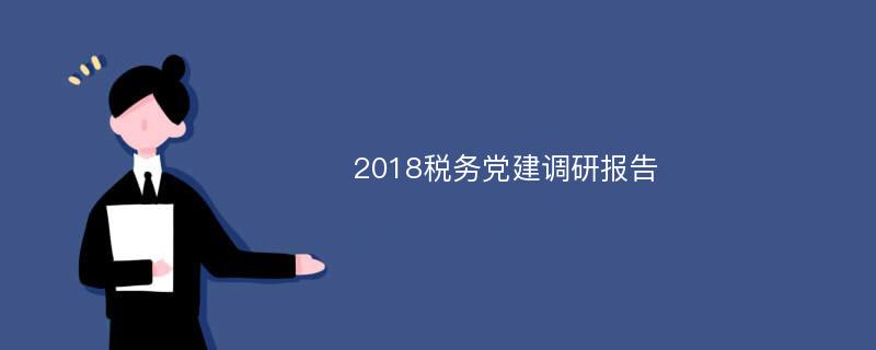 2018税务党建调研报告