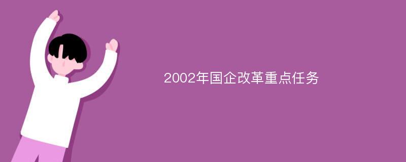 2002年国企改革重点任务